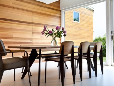 dining room kitchen modern wood wall