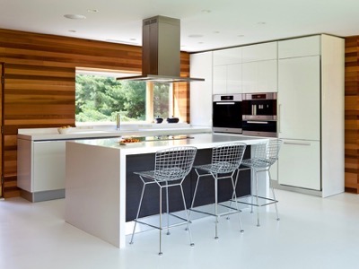 modern kitchen wood wall contemporary